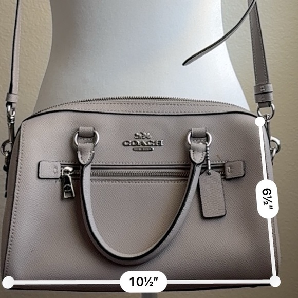Coach Pebbled Leather Satchel in Light Gray - Picture 6 of 6